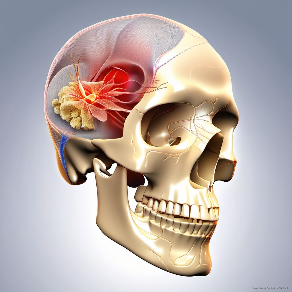 Injury of olfactory [1st ] nerve, left side digital illustration