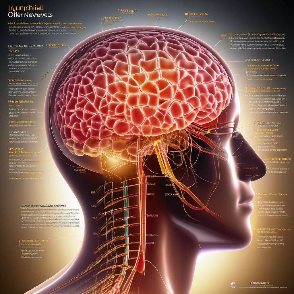 Injury of other cranial nerves digital illustration