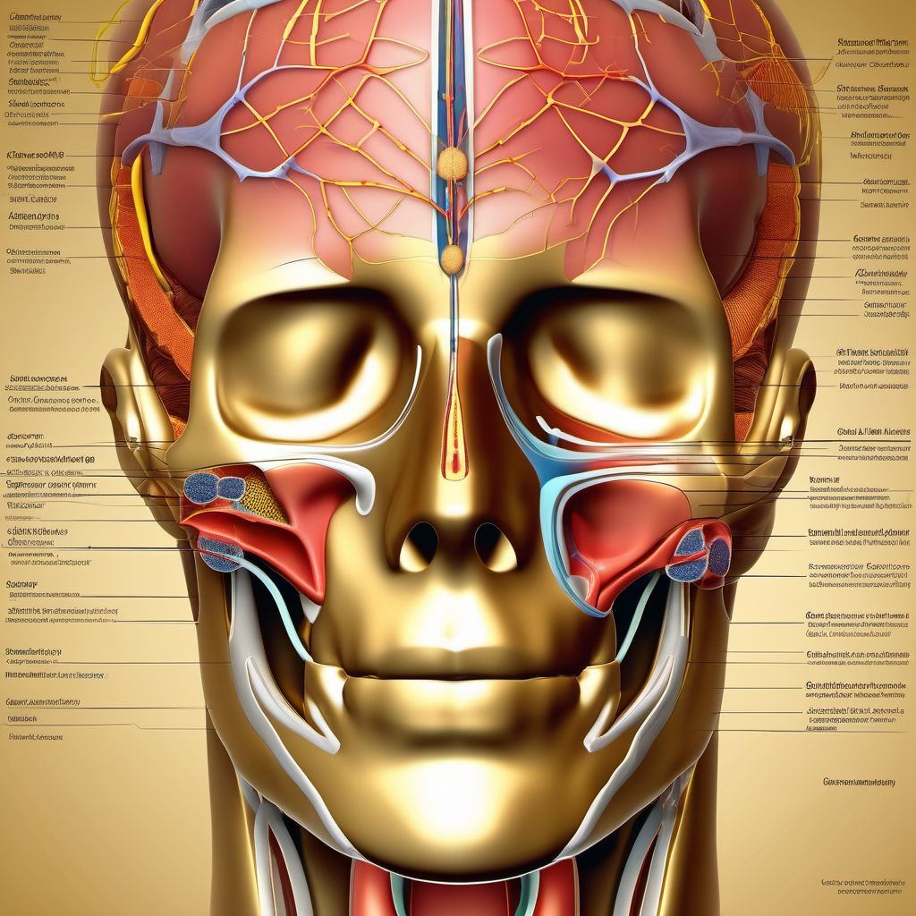 Injury of other cranial nerves, right side digital illustration