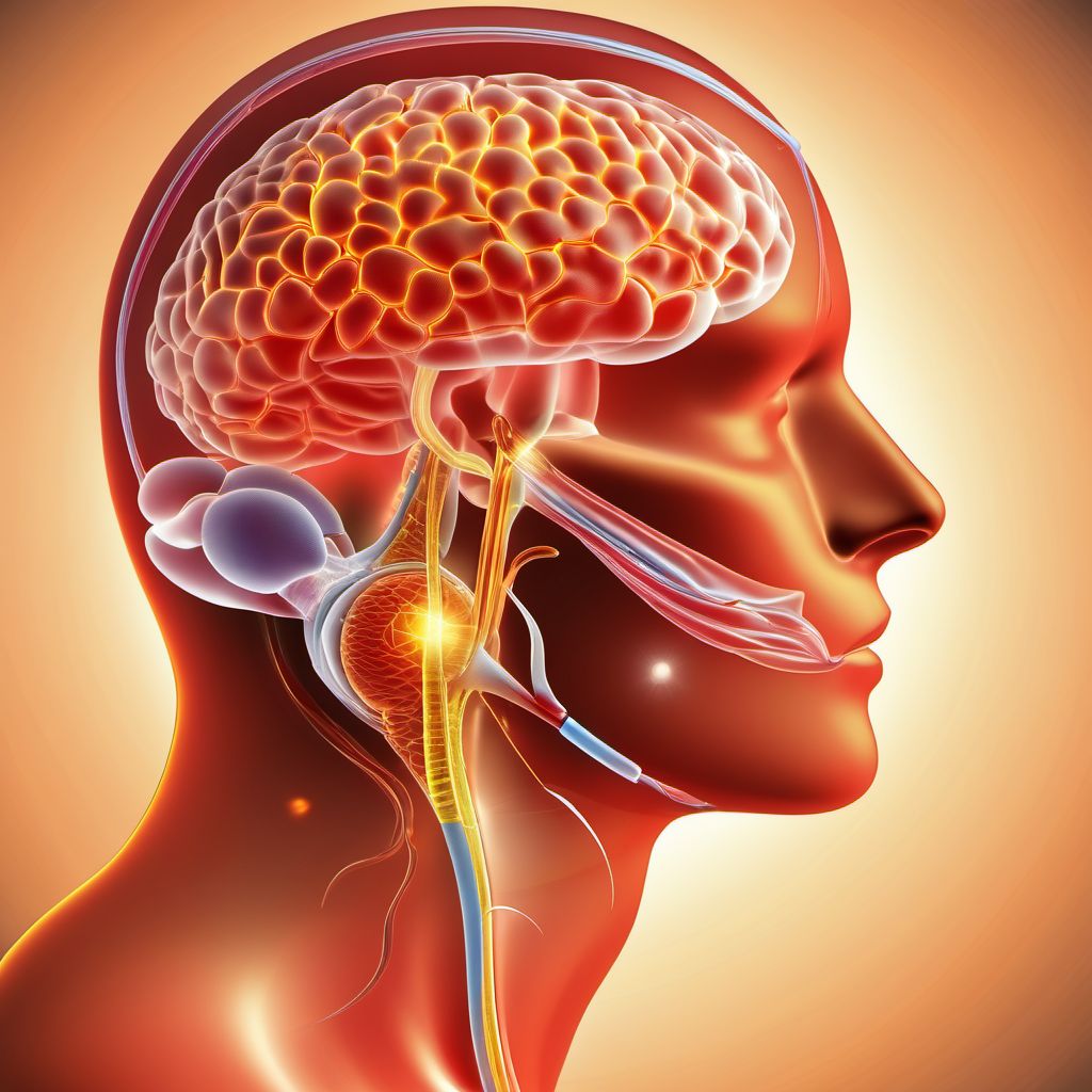 Injury of unspecified cranial nerve digital illustration