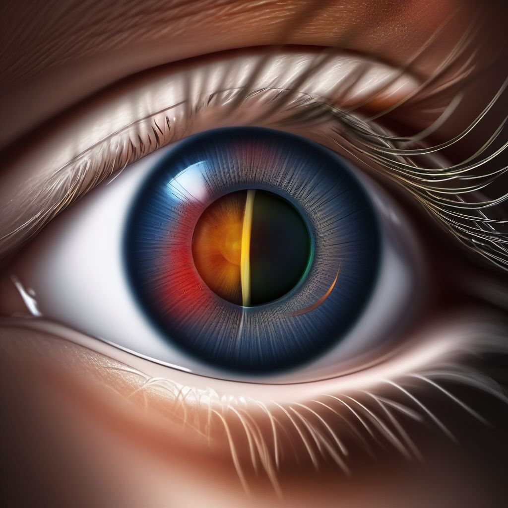 Injury of conjunctiva and corneal abrasion without foreign body, left eye digital illustration