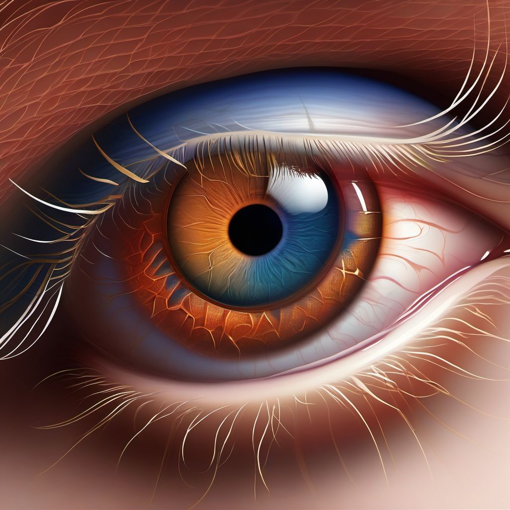 Contusion of eyeball and orbital tissues, left eye digital illustration