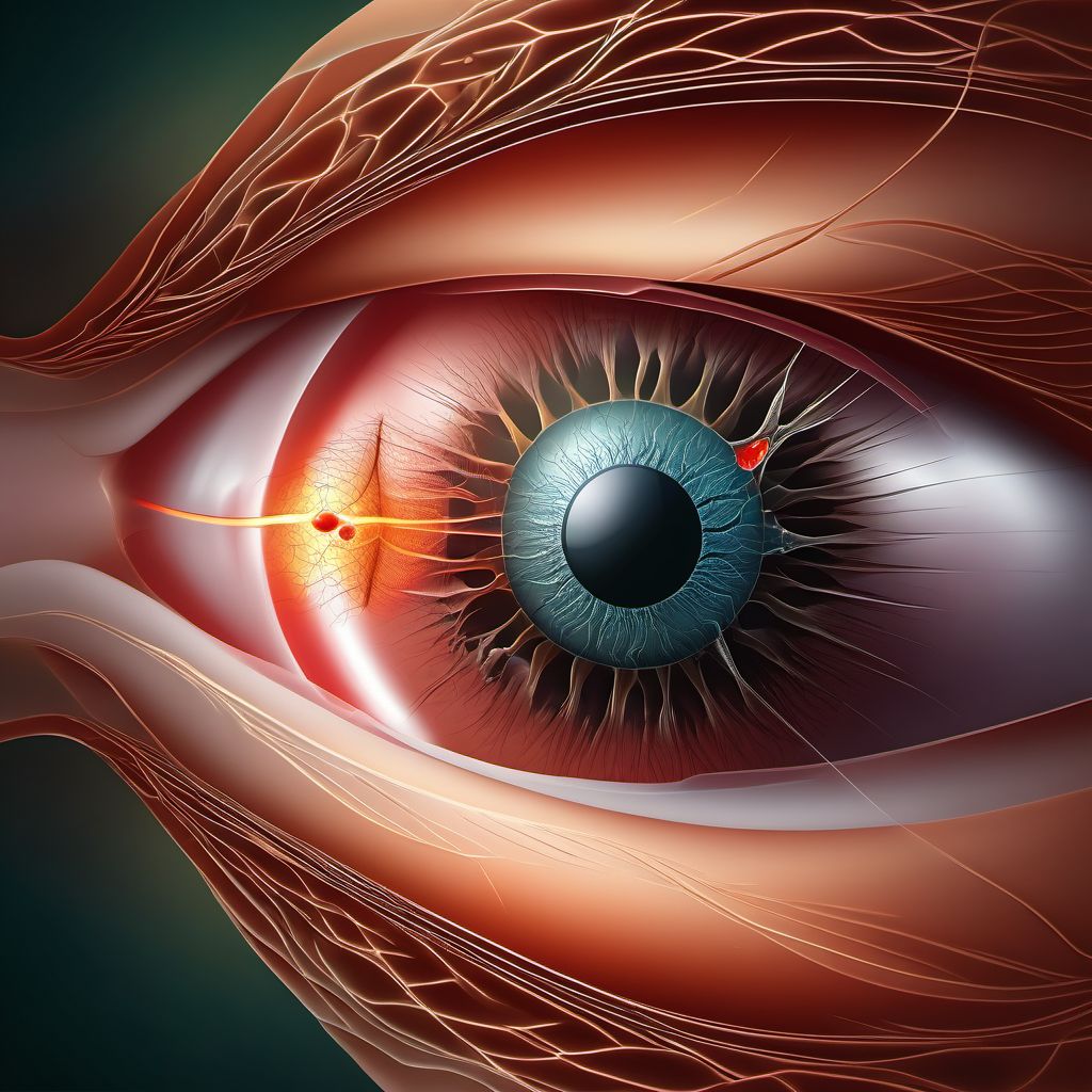 Ocular laceration and rupture with prolapse or loss of intraocular tissue digital illustration