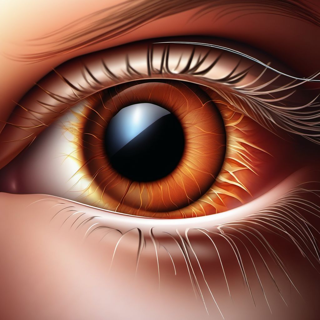 Ocular laceration and rupture with prolapse or loss of intraocular tissue, unspecified eye digital illustration