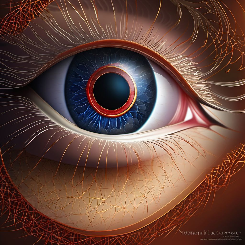 Ocular laceration without prolapse or loss of intraocular tissue digital illustration