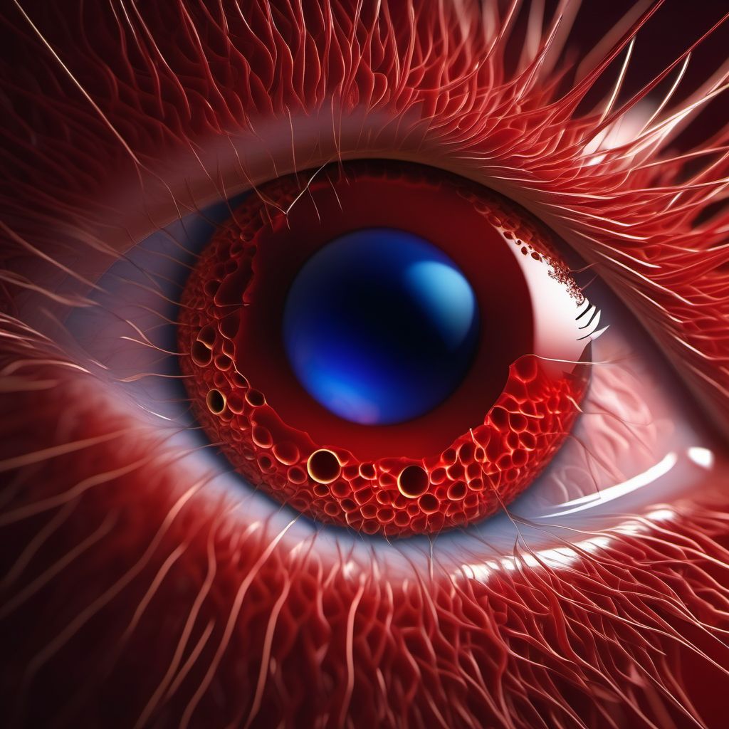 Penetrating wound without foreign body of unspecified eyeball digital illustration