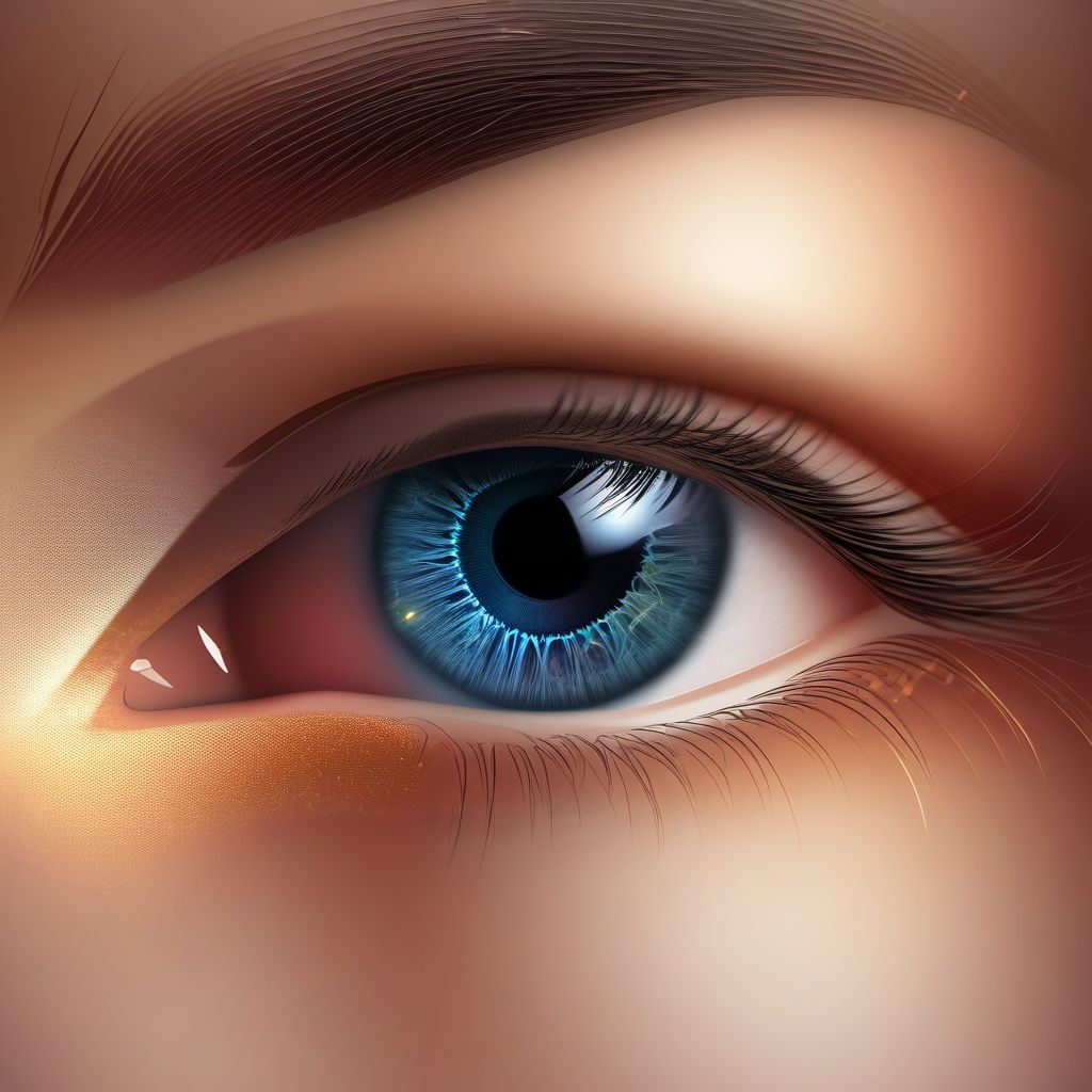 Avulsion of right eye digital illustration