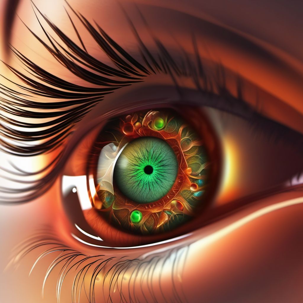 Avulsion of left eye digital illustration