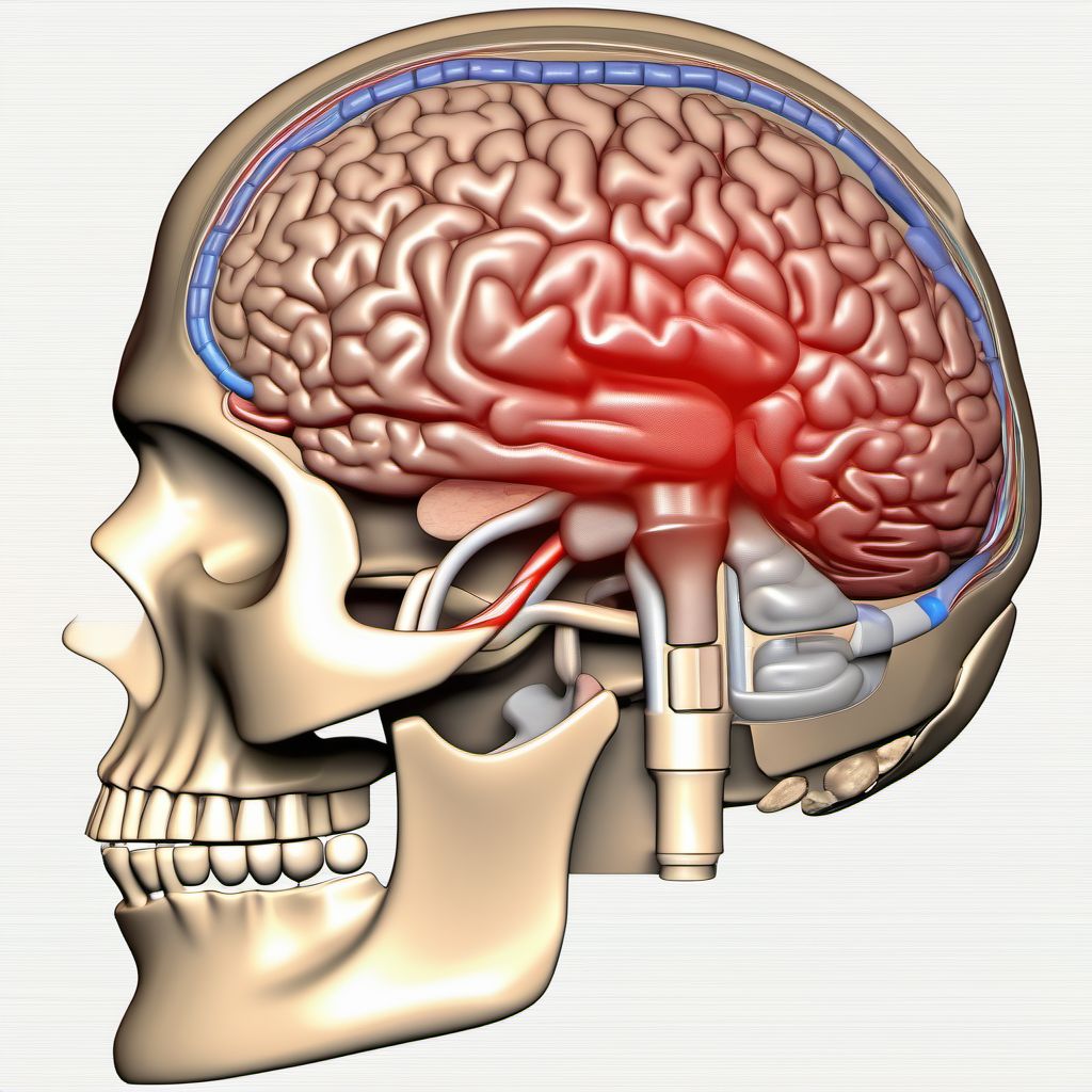 Traumatic cerebral edema digital illustration