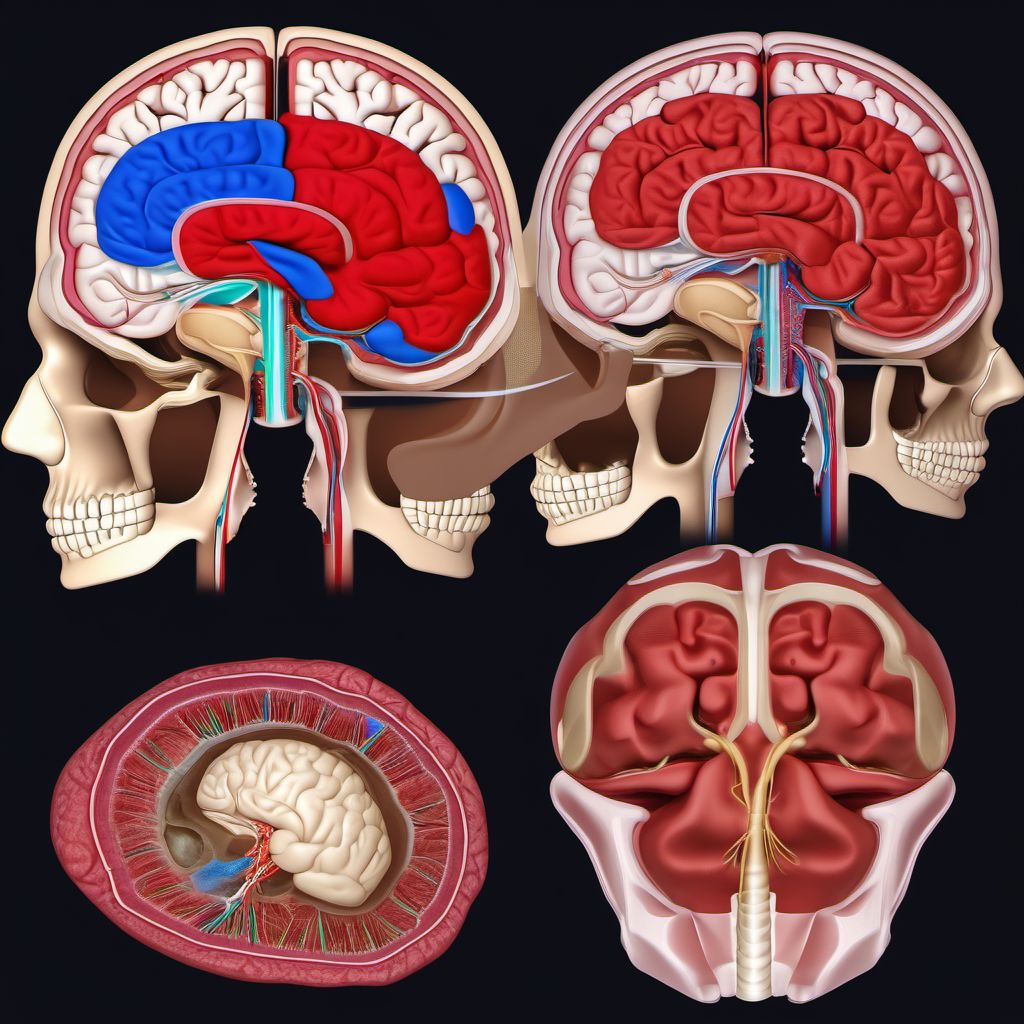 Traumatic cerebral edema with loss of consciousness of 1 hour to 5 hours 59 minutes digital illustration