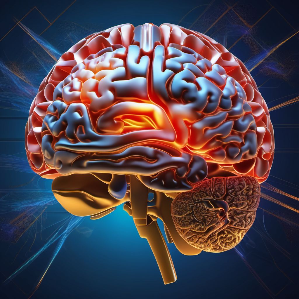 Diffuse traumatic brain injury with loss of consciousness of 30 minutes or less digital illustration