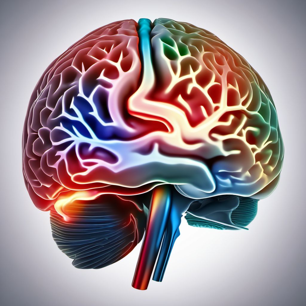 Diffuse traumatic brain injury with loss of consciousness of unspecified duration digital illustration