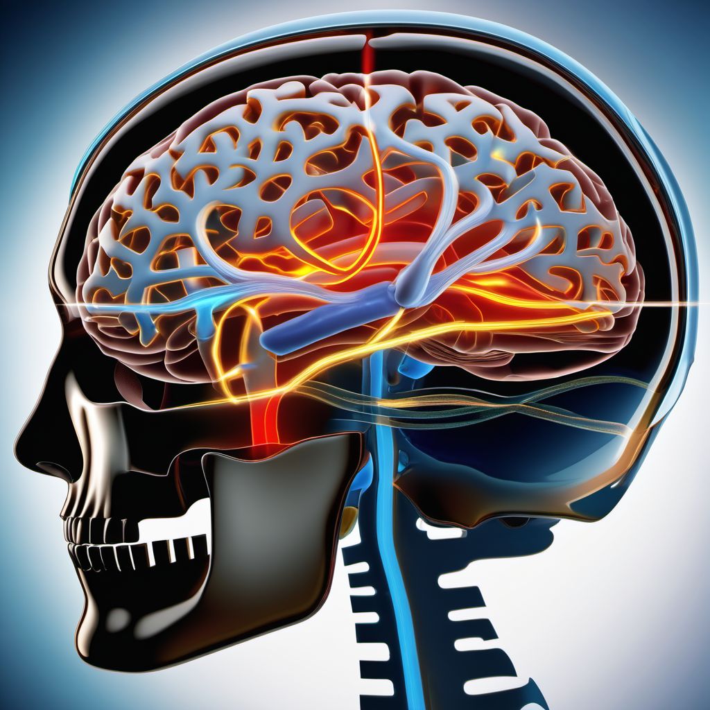 Unspecified focal traumatic brain injury digital illustration