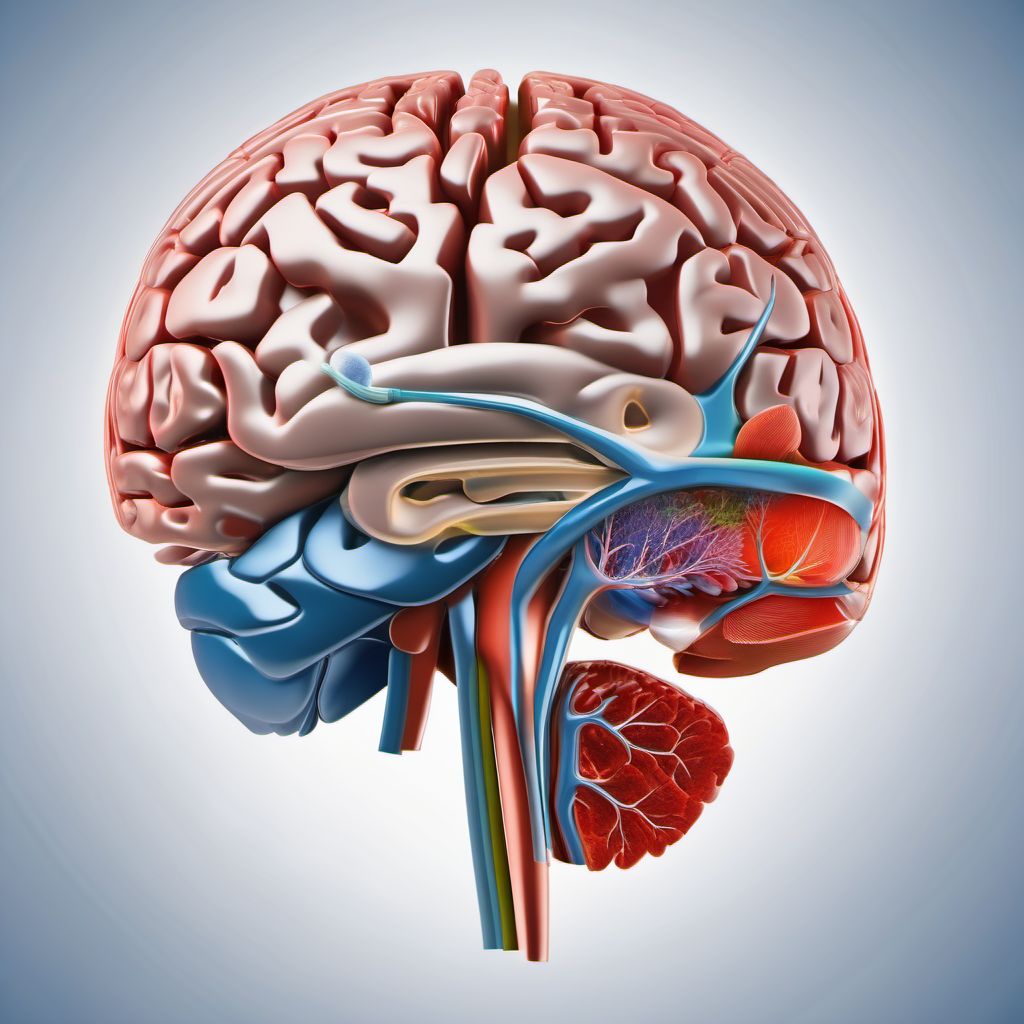 Unspecified focal traumatic brain injury with loss of consciousness of 31 minutes to 59 minutes digital illustration