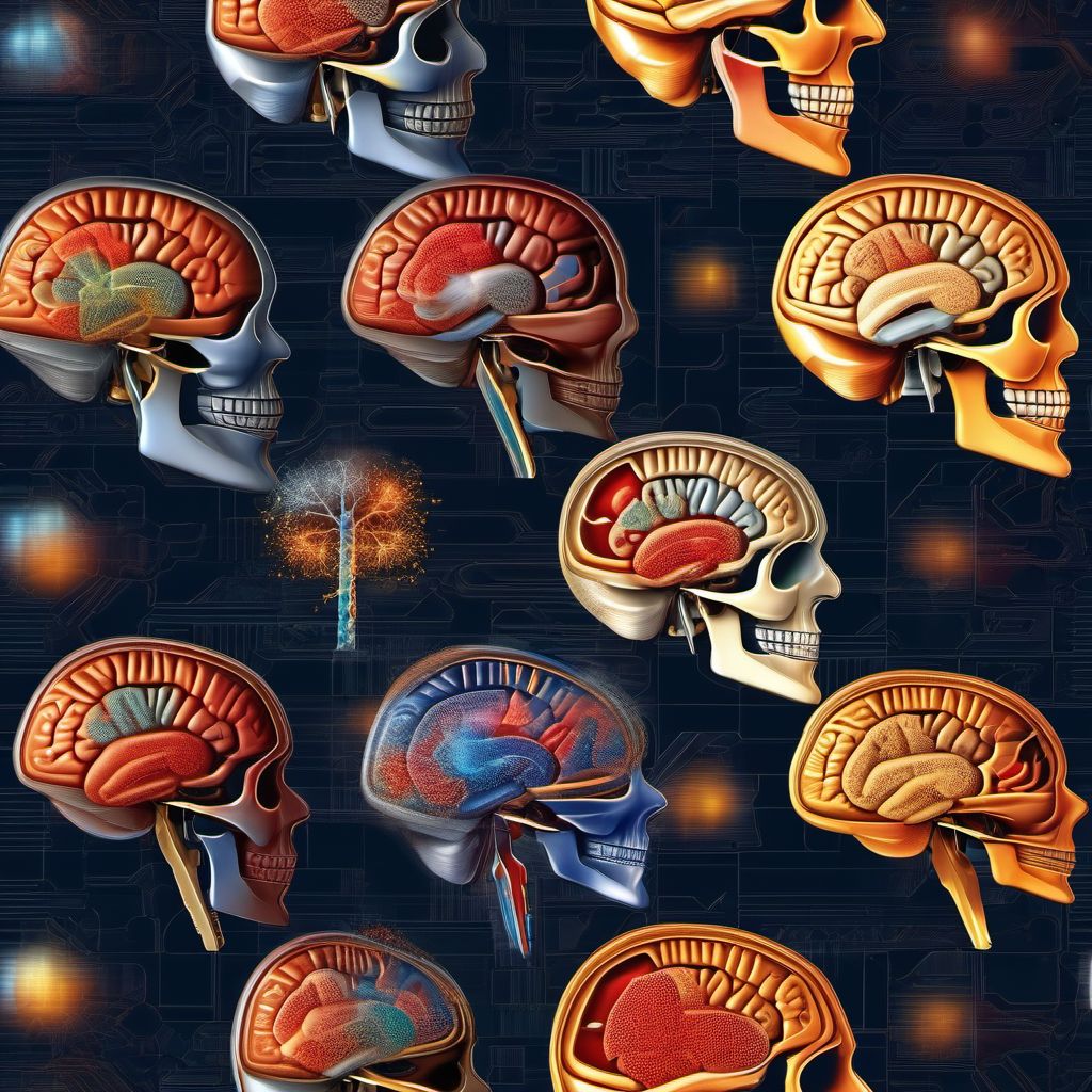 Unspecified focal traumatic brain injury with loss of consciousness of any duration with death due to other cause prior to regaining consciousness digital illustration