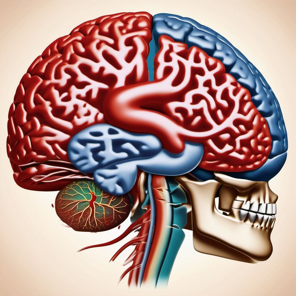 Contusion and laceration of left cerebrum with loss of consciousness greater than 24 hours without return to pre-existing conscious level with patient surviving digital illustration