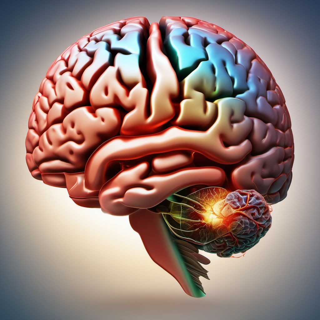 Contusion and laceration of left cerebrum with loss of consciousness of any duration with death due to brain injury prior to regaining consciousness digital illustration