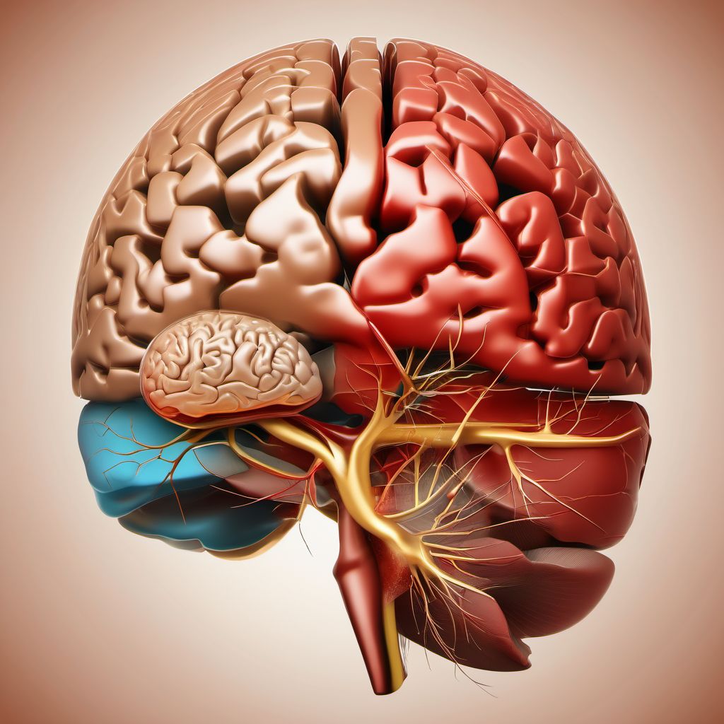 Contusion and laceration of left cerebrum with loss of consciousness of unspecified duration digital illustration