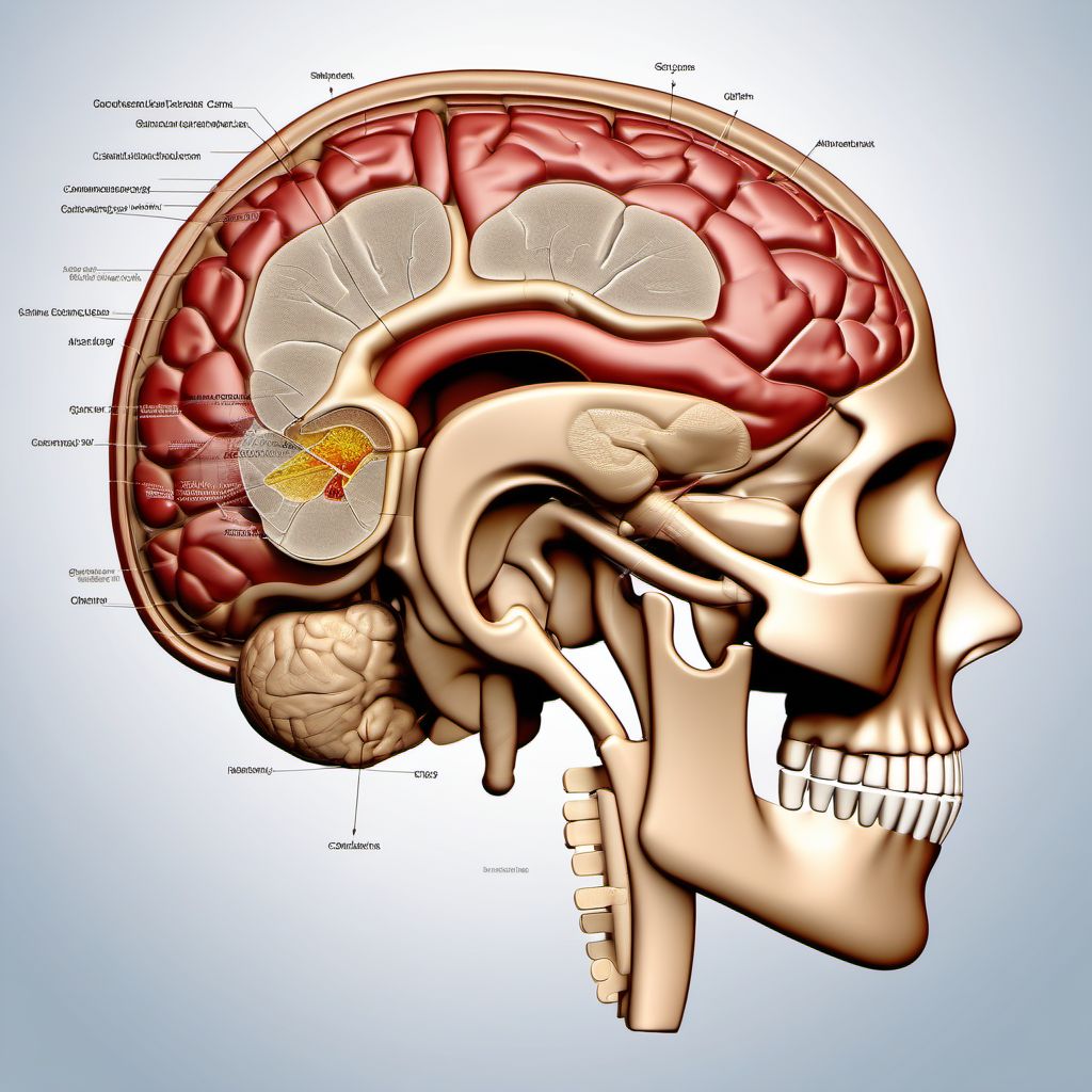 Contusion and laceration of cerebrum, unspecified digital illustration