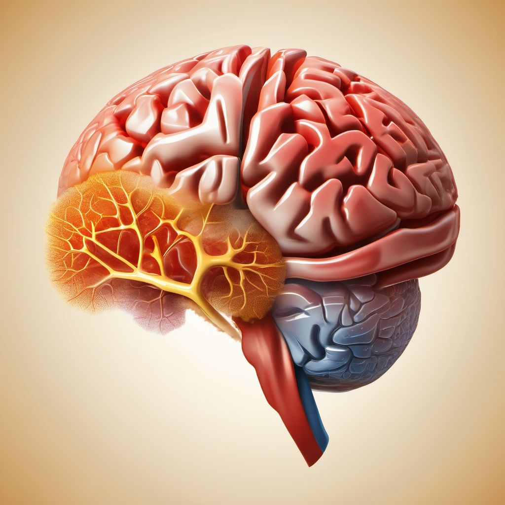 Contusion and laceration of cerebrum, unspecified, without loss of consciousness digital illustration