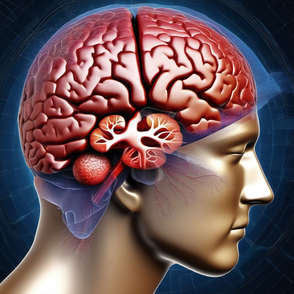 Contusion and laceration of cerebrum, unspecified, with loss of consciousness of 30 minutes or less digital illustration