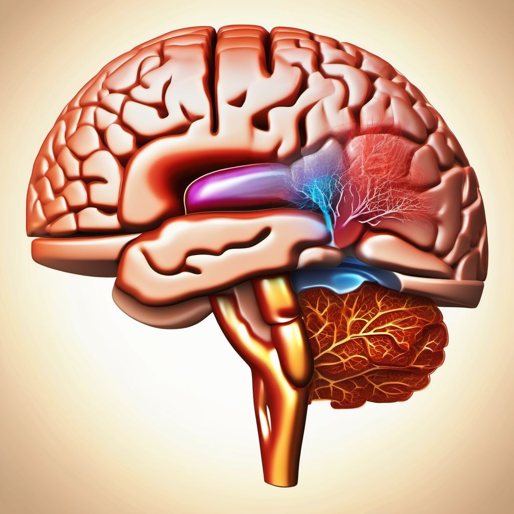 Contusion and laceration of cerebrum, unspecified, with loss of consciousness of 31 minutes to 59 minutes digital illustration