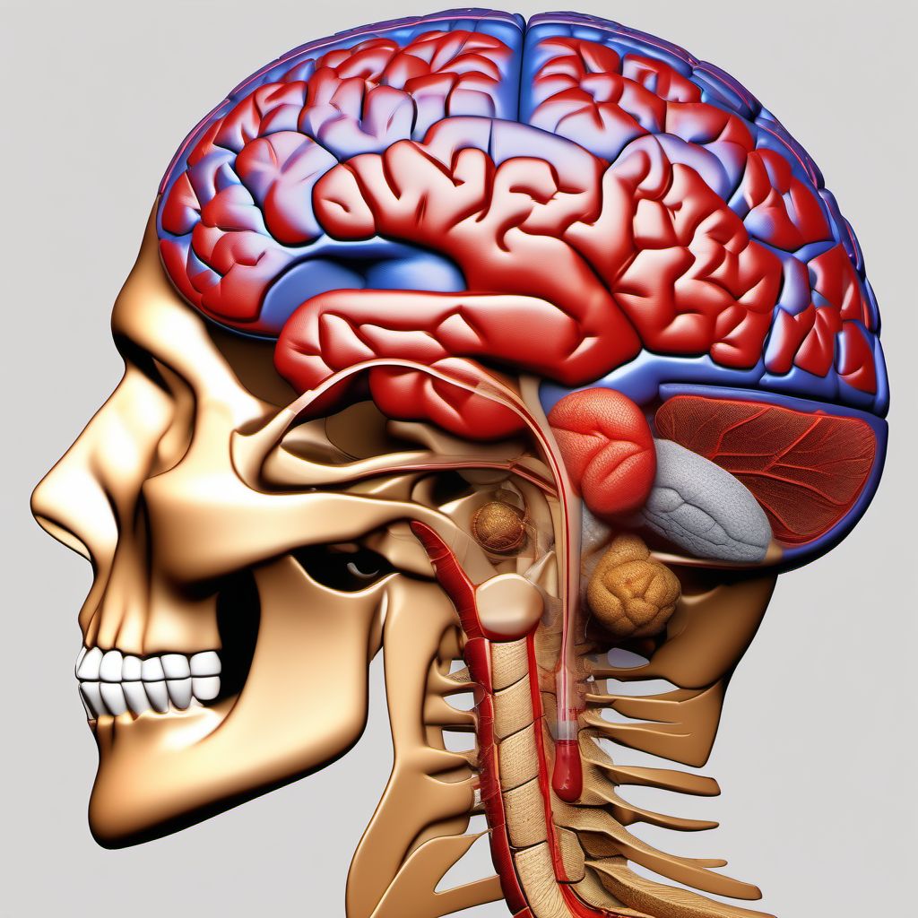 Contusion and laceration of cerebrum, unspecified, with loss of consciousness of 6 hours to 24 hours digital illustration