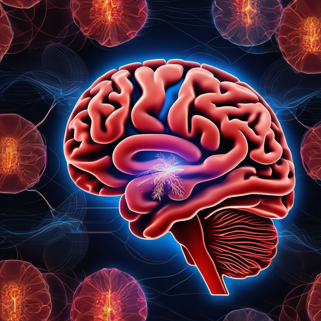 Traumatic hemorrhage of left cerebrum digital illustration