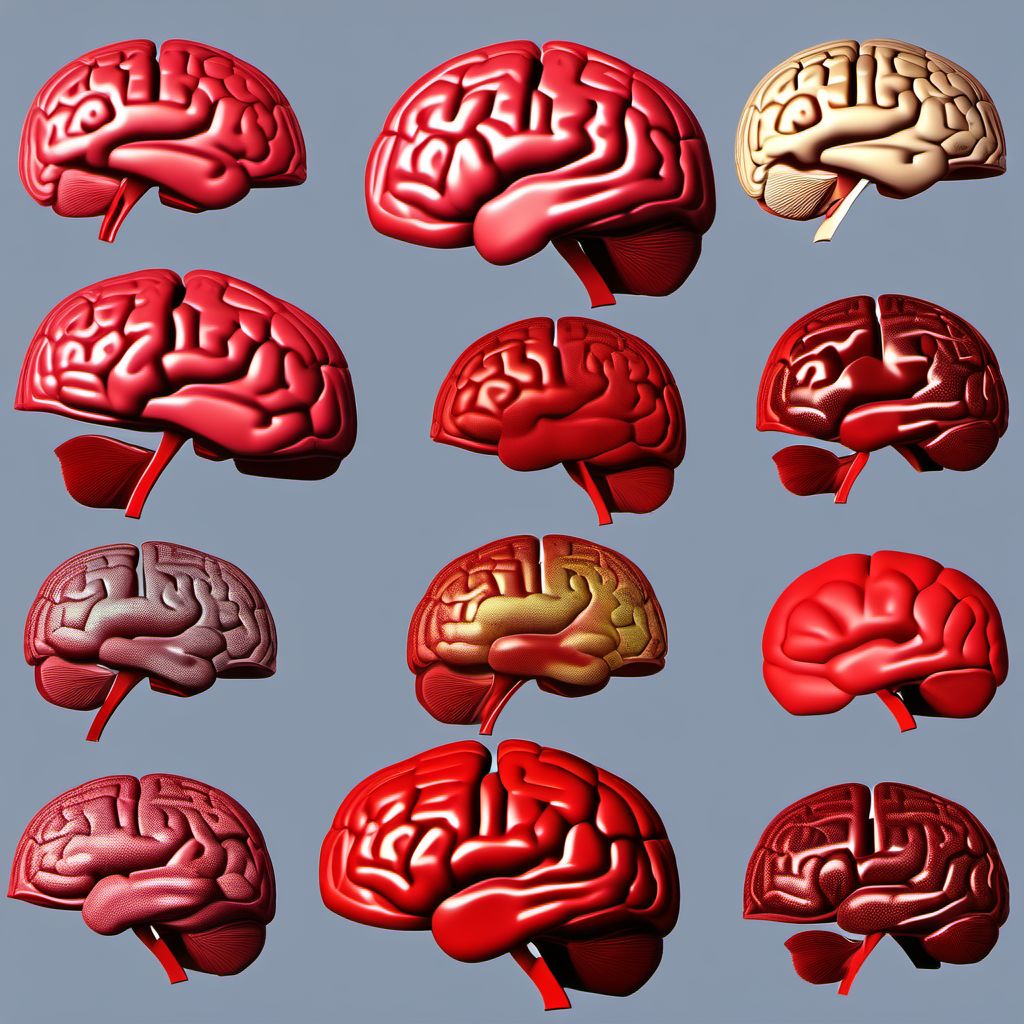 Traumatic hemorrhage of left cerebrum with loss of consciousness of any duration with death due to brain injury prior to regaining consciousness digital illustration