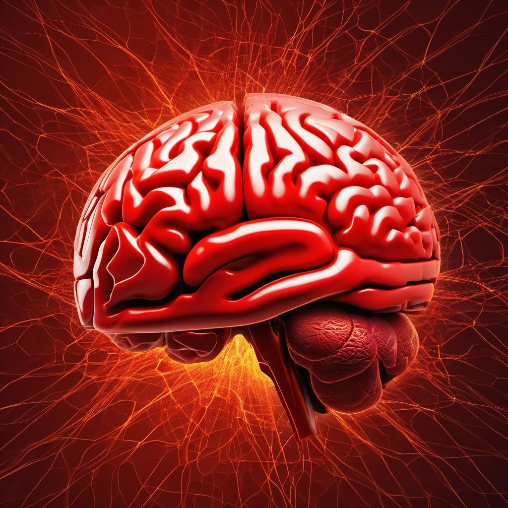 Traumatic hemorrhage of cerebrum, unspecified, without loss of consciousness digital illustration