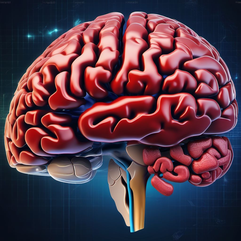 Traumatic hemorrhage of cerebrum, unspecified, with loss of consciousness of 30 minutes or less digital illustration