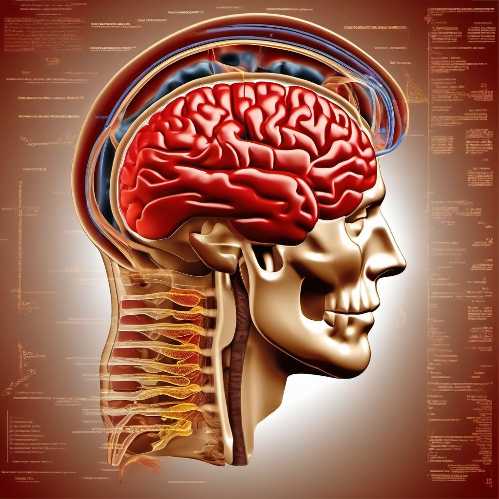 Traumatic hemorrhage of cerebrum, unspecified, with loss of consciousness of 31 minutes to 59 minutes digital illustration