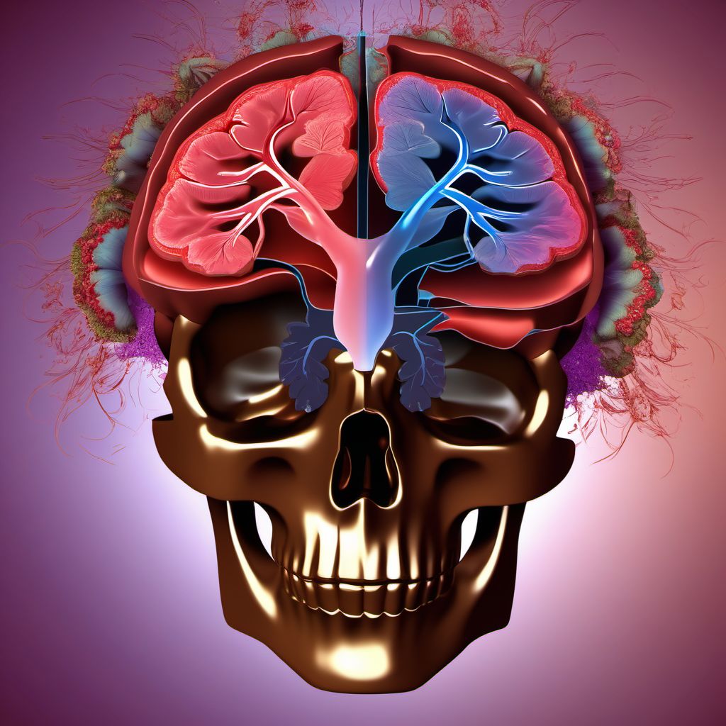 Traumatic hemorrhage of cerebrum, unspecified, with loss of consciousness of 1 hours to 5 hours 59 minutes digital illustration