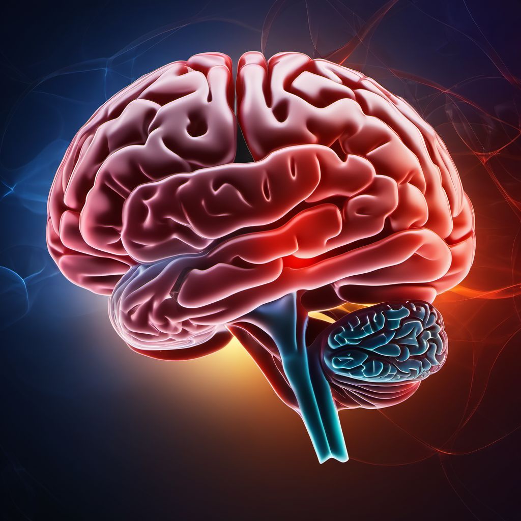 Traumatic hemorrhage of cerebrum, unspecified, with loss of consciousness of 6 hours to 24 hours digital illustration