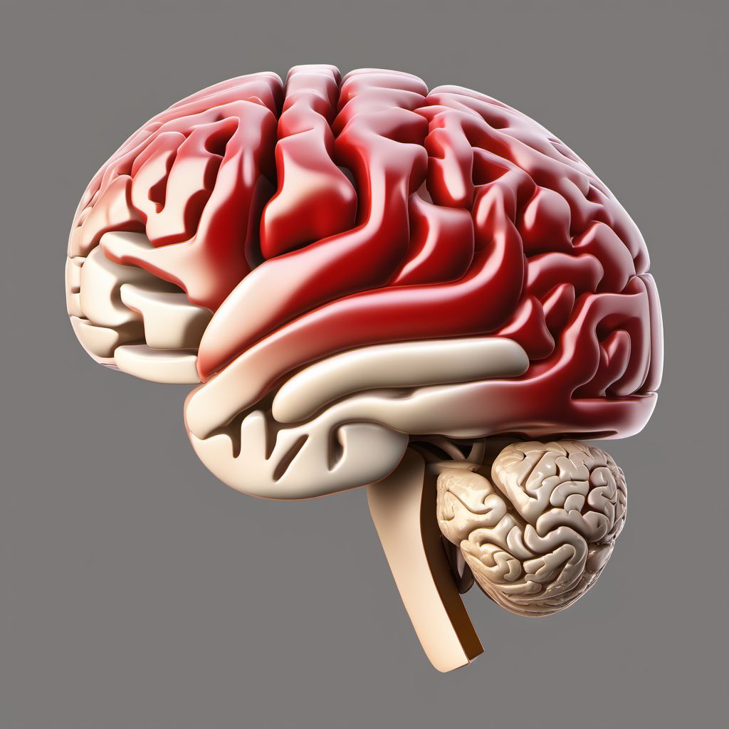 Traumatic hemorrhage of cerebrum, unspecified, with loss of consciousness of unspecified duration digital illustration