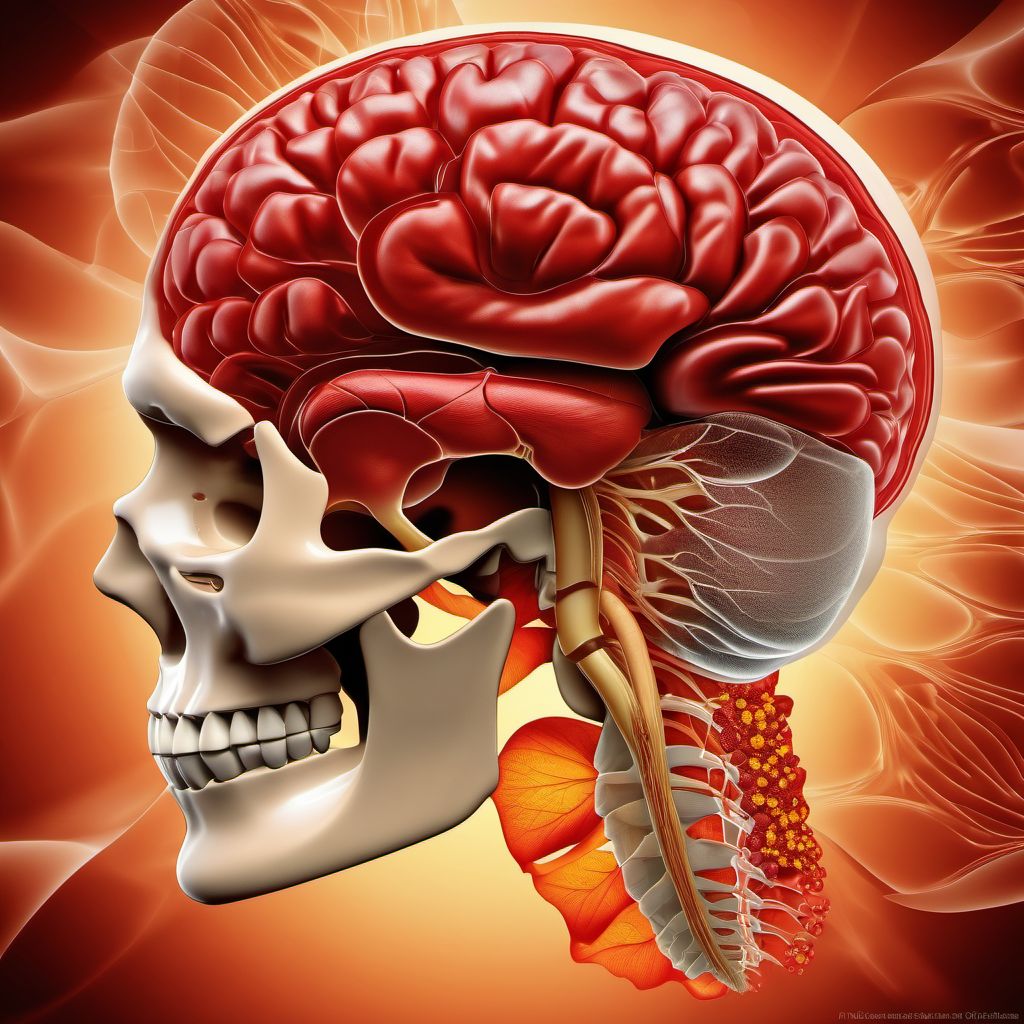 Contusion, laceration, and hemorrhage of cerebellum digital illustration