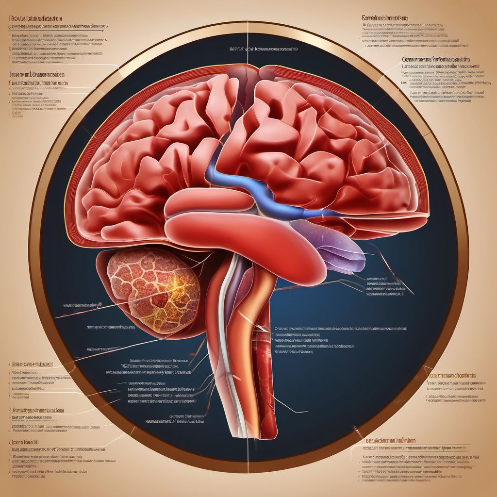 Contusion, laceration, and hemorrhage of cerebellum with loss of consciousness of 30 minutes or less digital illustration