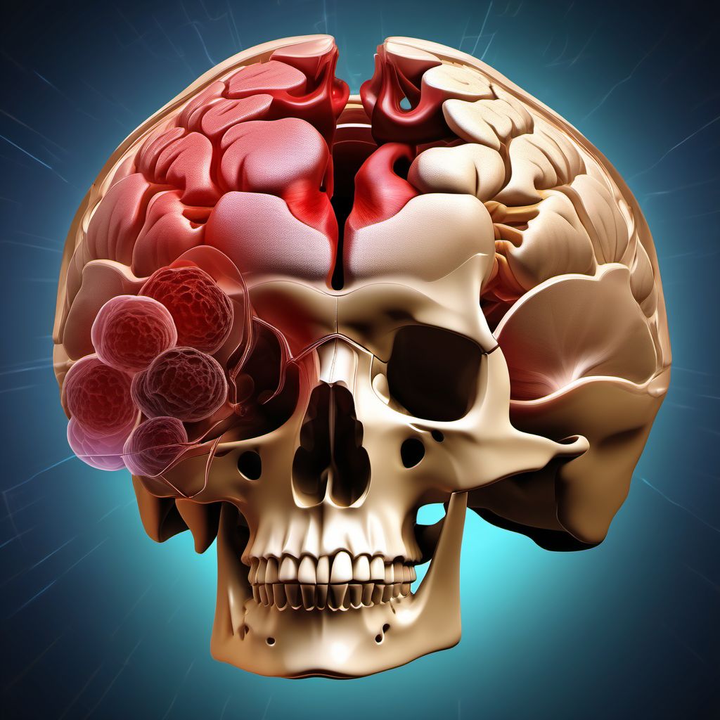 Contusion, laceration, and hemorrhage of cerebellum with loss of consciousness greater than 24 hours without return to pre-existing conscious level with patient surviving digital illustration