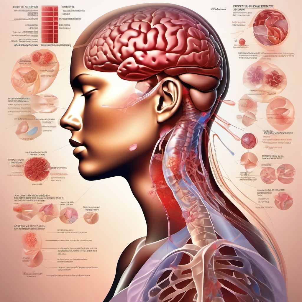 Contusion, laceration, and hemorrhage of brainstem with loss of consciousness of any duration with death due to other cause prior to regaining consciousness digital illustration