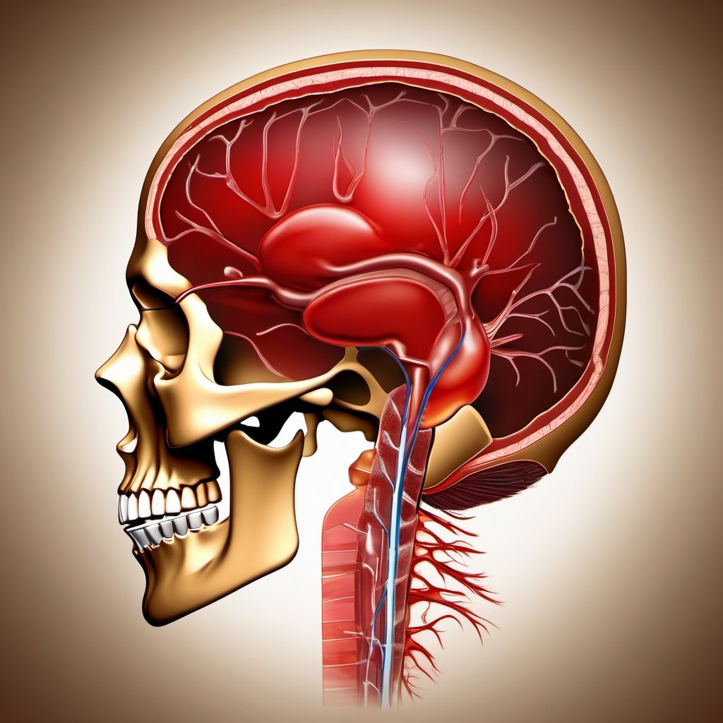 Epidural hemorrhage without loss of consciousness digital illustration