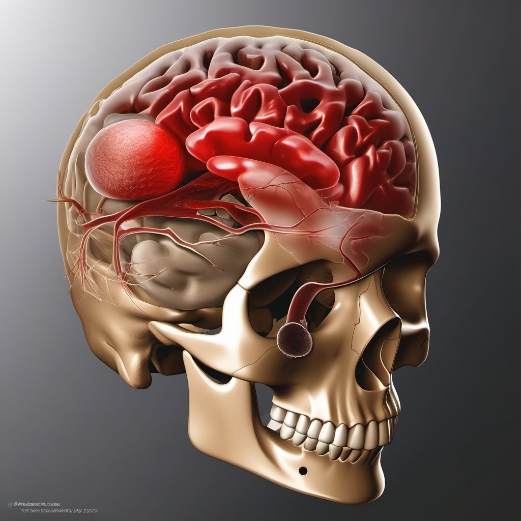 Traumatic subdural hemorrhage digital illustration