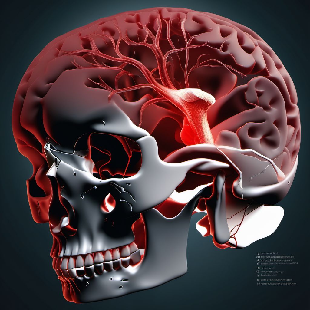 Traumatic subdural hemorrhage digital illustration