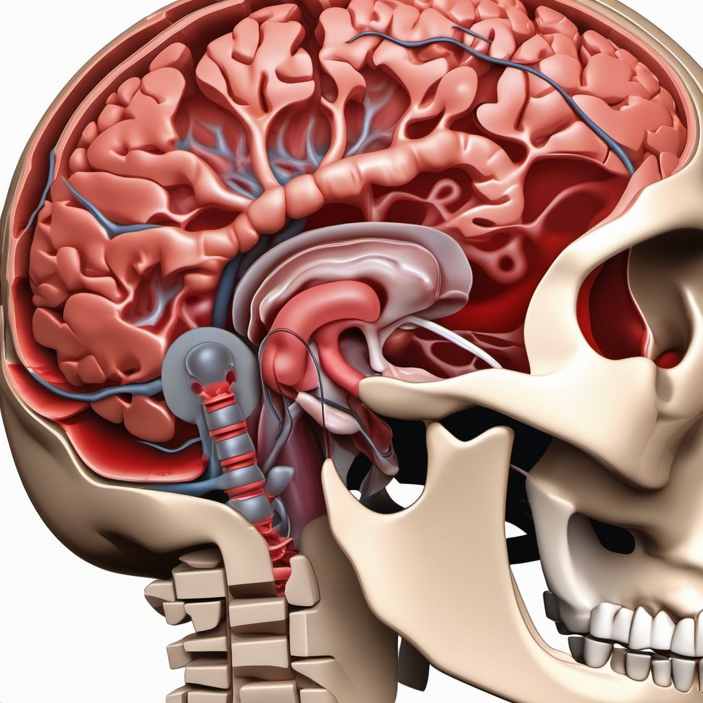 Traumatic subdural hemorrhage without loss of consciousness digital illustration