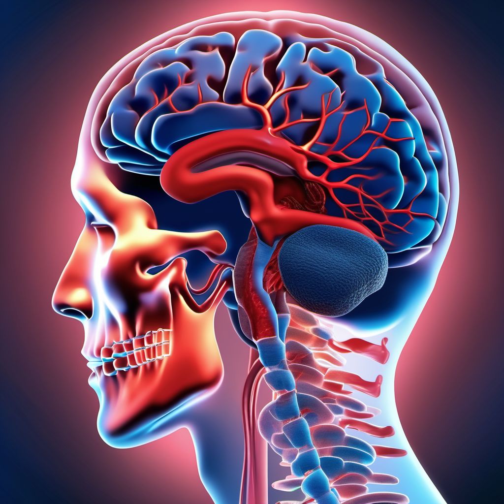 Traumatic subdural hemorrhage with loss of consciousness greater than 24 hours without return to pre-existing conscious level with patient surviving digital illustration