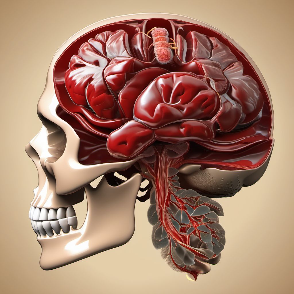 Traumatic subarachnoid hemorrhage digital illustration