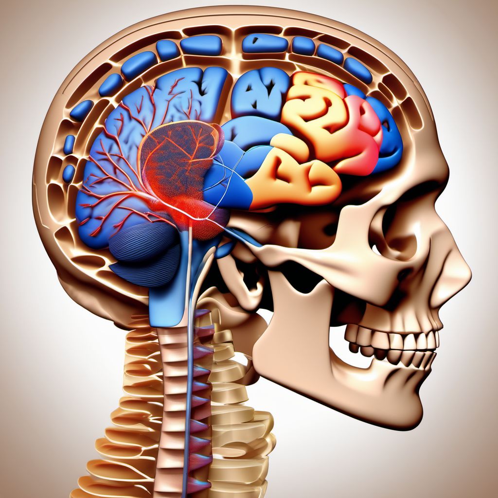Other specified intracranial injury with loss of consciousness of 1 hour to 5 hours 59 minutes digital illustration