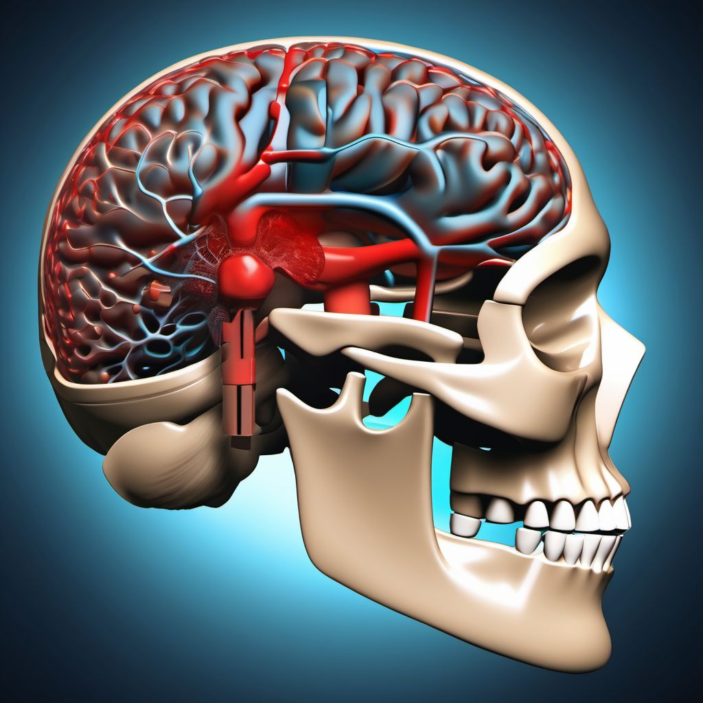 Unspecified intracranial injury with loss of consciousness of 1 hour to 5 hours 59 minutes digital illustration