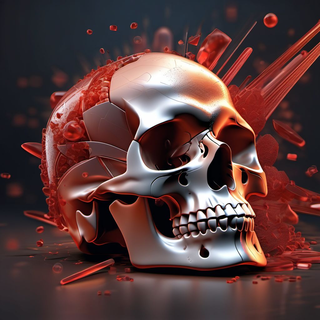 Crushing injury of skull digital illustration