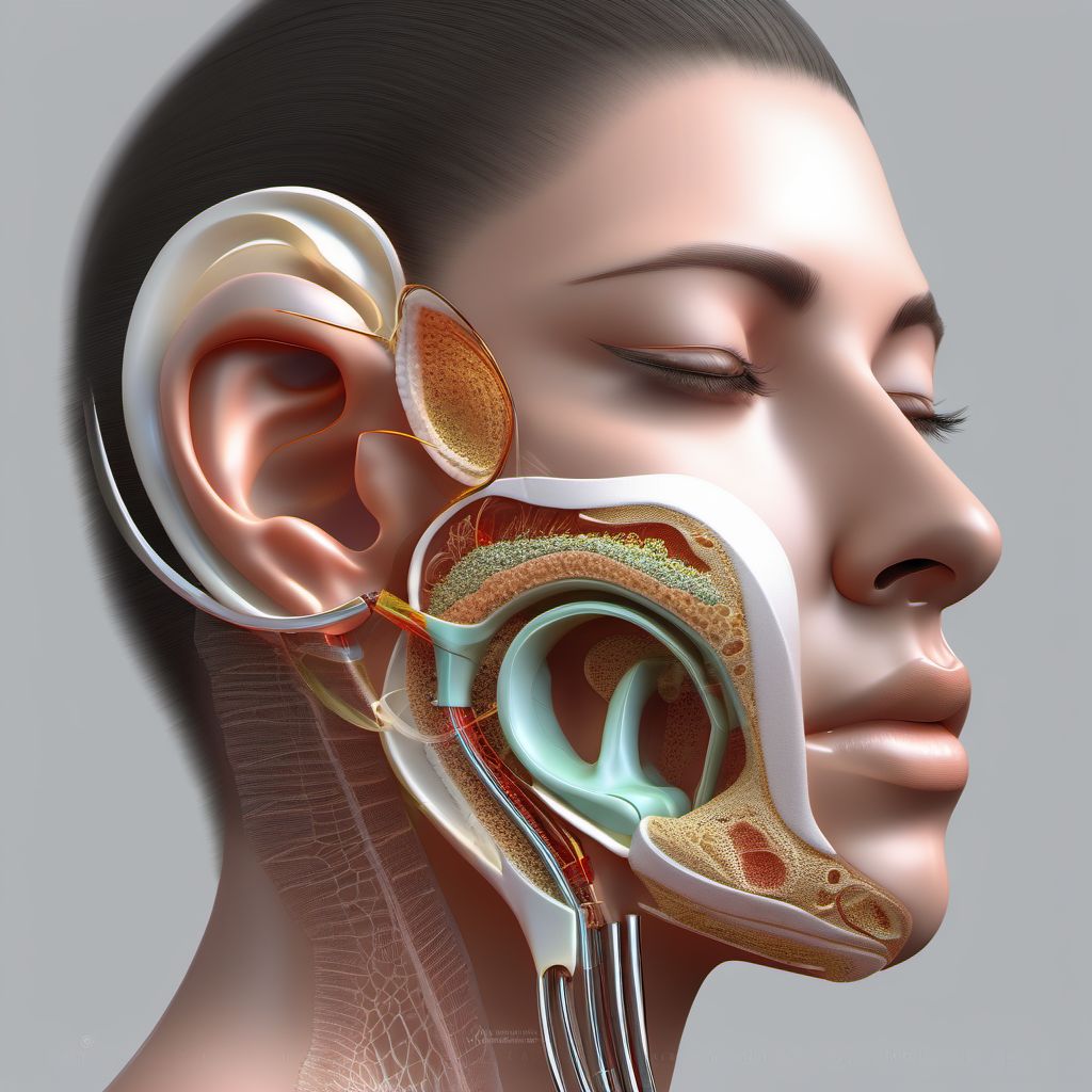 Traumatic amputation of ear digital illustration