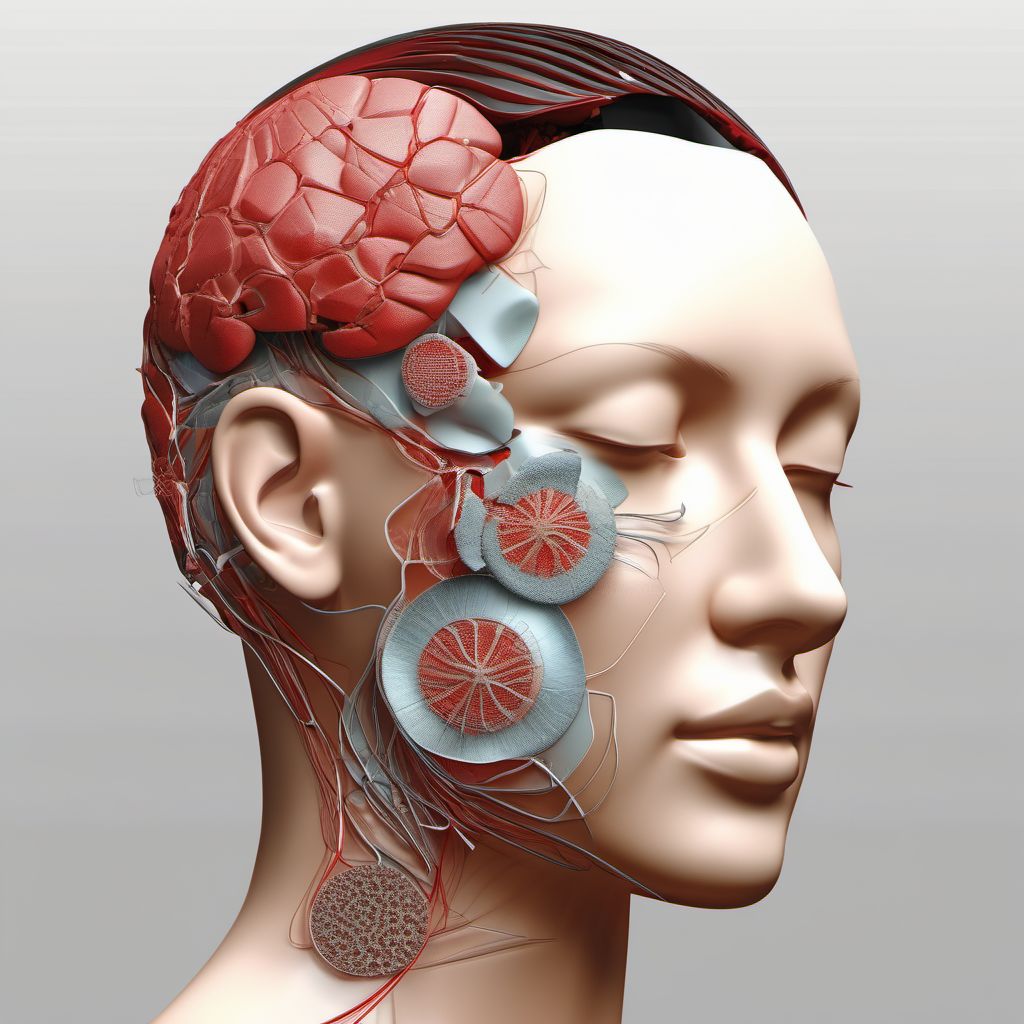 Traumatic amputation of other parts of head digital illustration